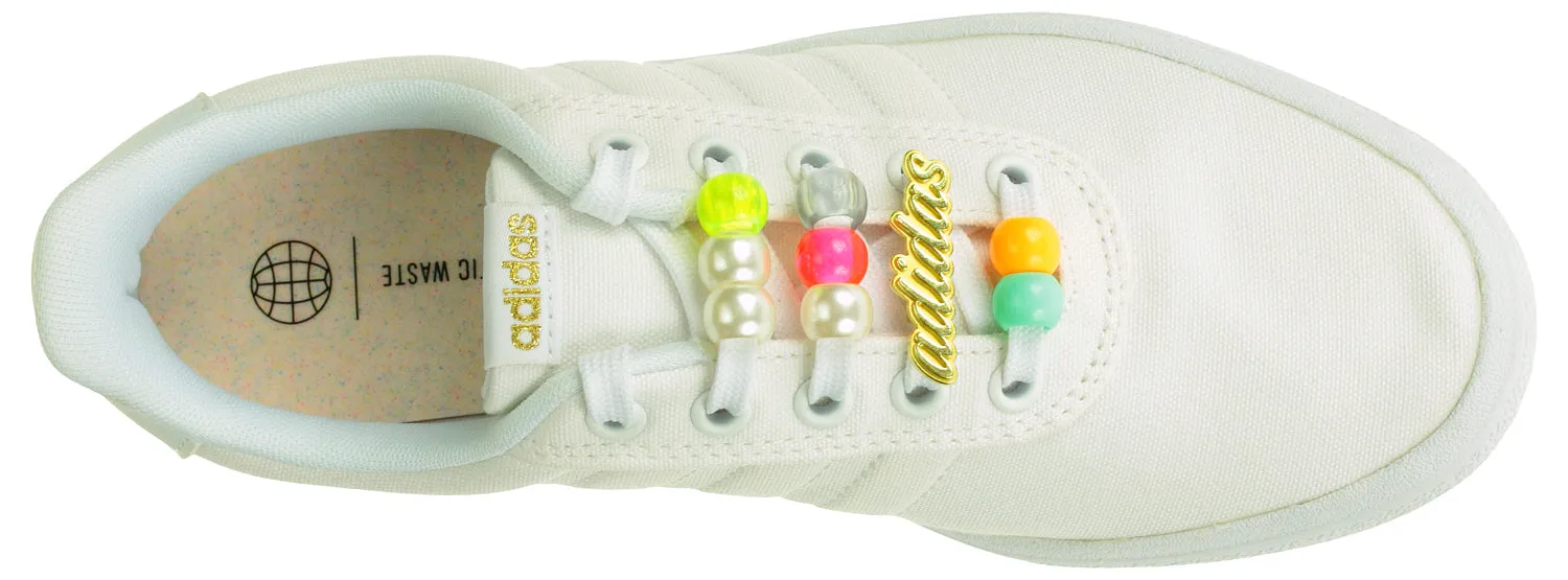 Adidas Women's FARM RIO X Vulc Raid3r Shoes, Cloud White/Gold Metallic