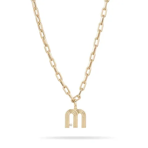 Adina Reyter Groovy Diamond Initial Hinged Charm - M