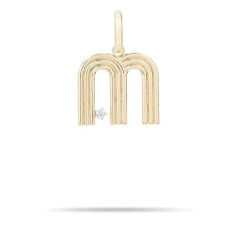 Adina Reyter Groovy Diamond Initial Hinged Charm - M