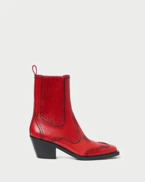 Agnes Red Leather Western Boot -LOEFFLER RANDALL