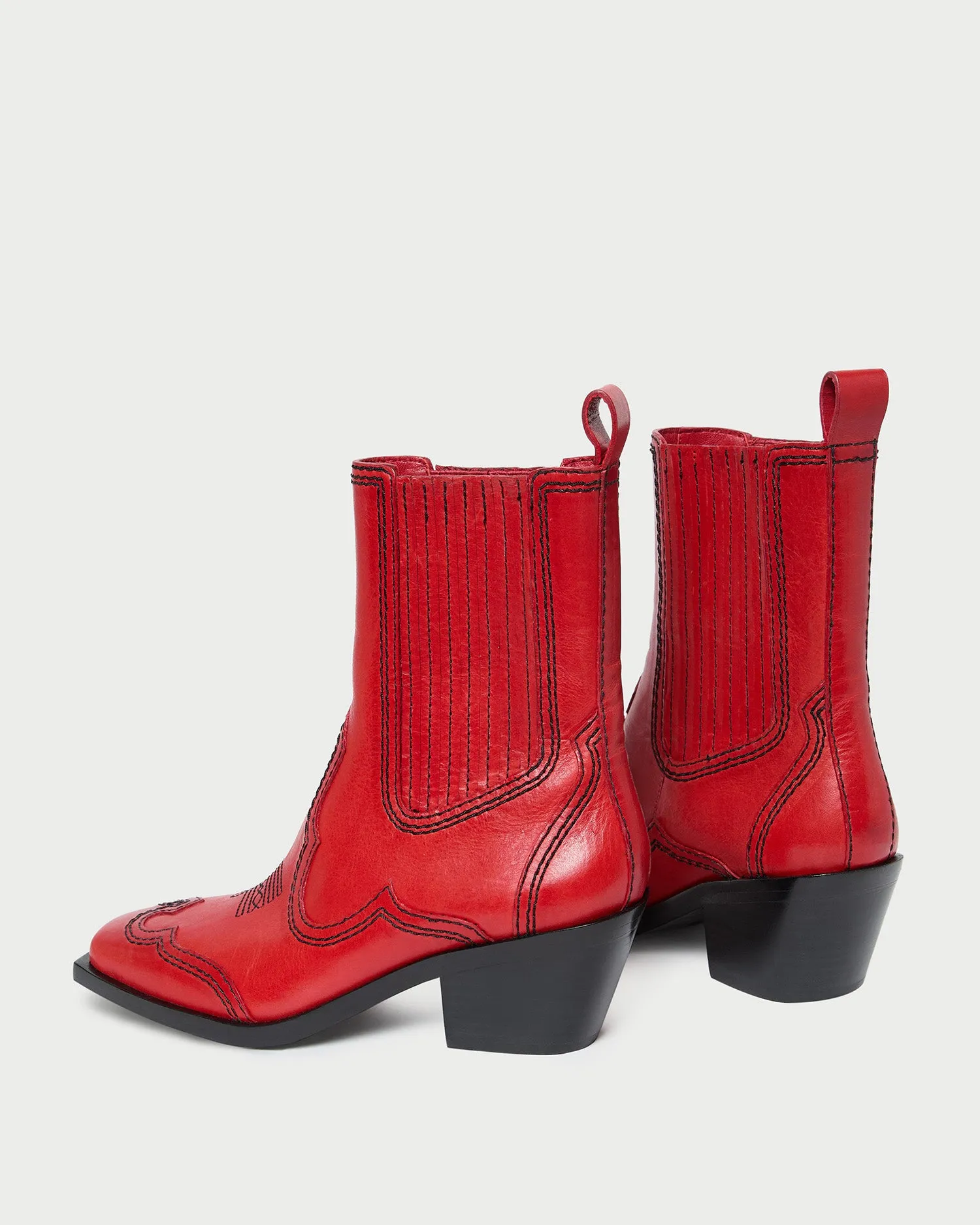 Agnes Red Leather Western Boot -LOEFFLER RANDALL