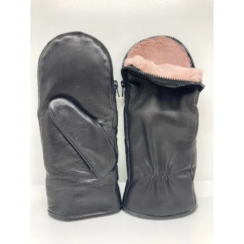 Alpo Faux Fur Lined Zipper Mittens