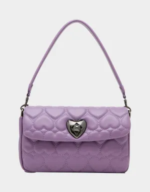 ALWAYS HEART-CORE FLAP SHOULDER BAG LILAC Betsey Johnson
