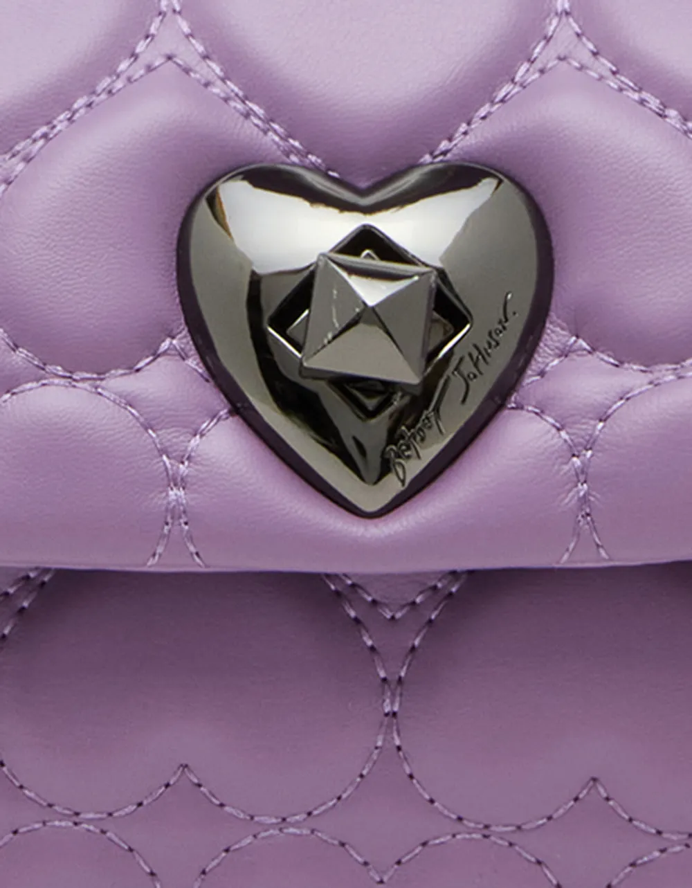 ALWAYS HEART-CORE FLAP SHOULDER BAG LILAC Betsey Johnson