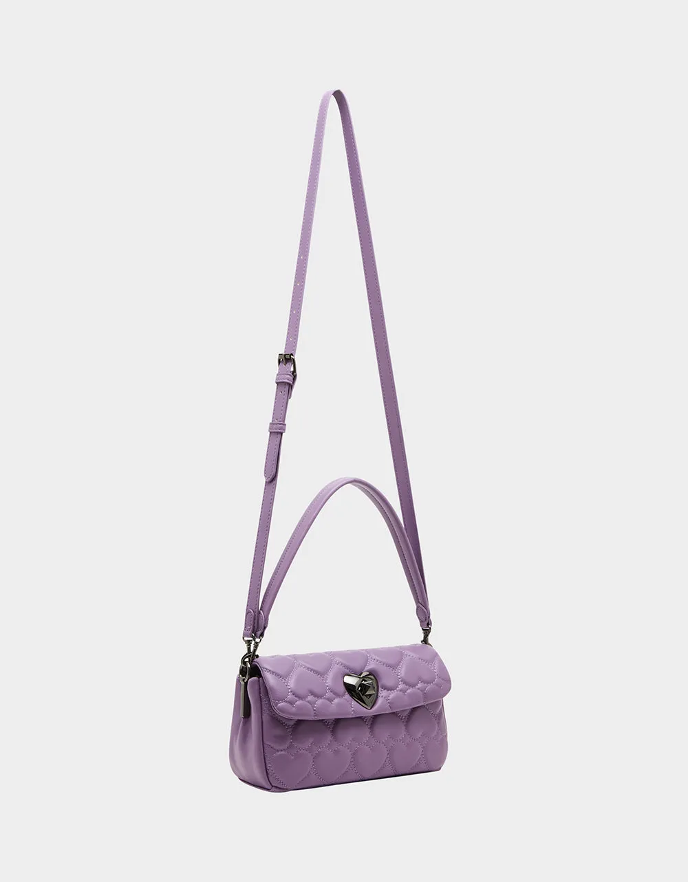 ALWAYS HEART-CORE FLAP SHOULDER BAG LILAC Betsey Johnson