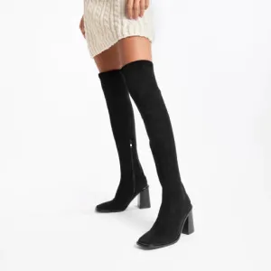 Amandine Thigh High Boots (Black)