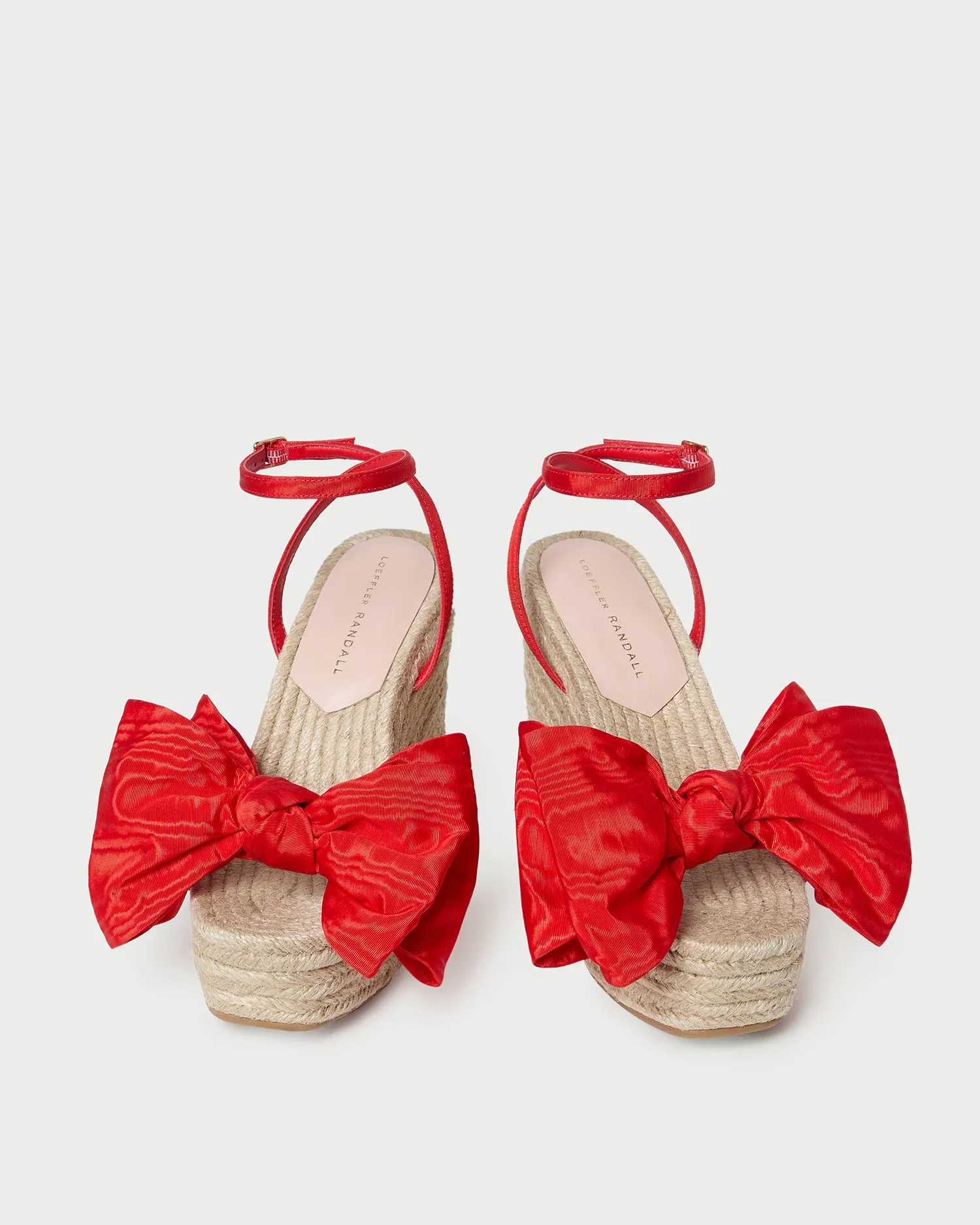 Angelina Red Moiré Bow Wedge -LOEFFLER RANDALL