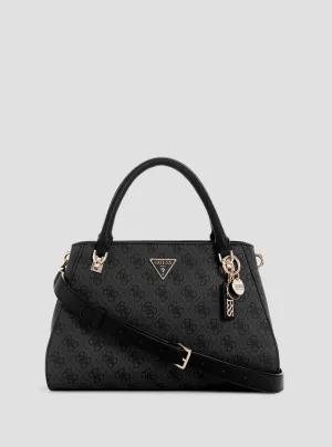Black Logo Noelle Satchel Bag Guess