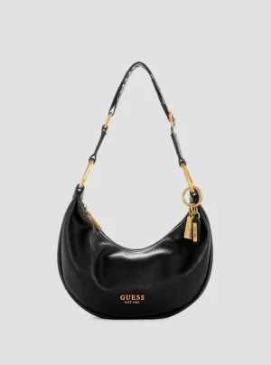 Black Natalya Mini Hobo Shoulder Bag Guess