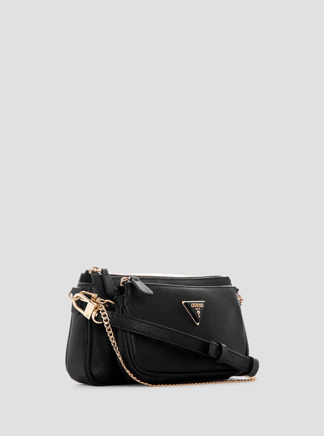 Black Noelle Double Crossbody Pouch Bag Guess