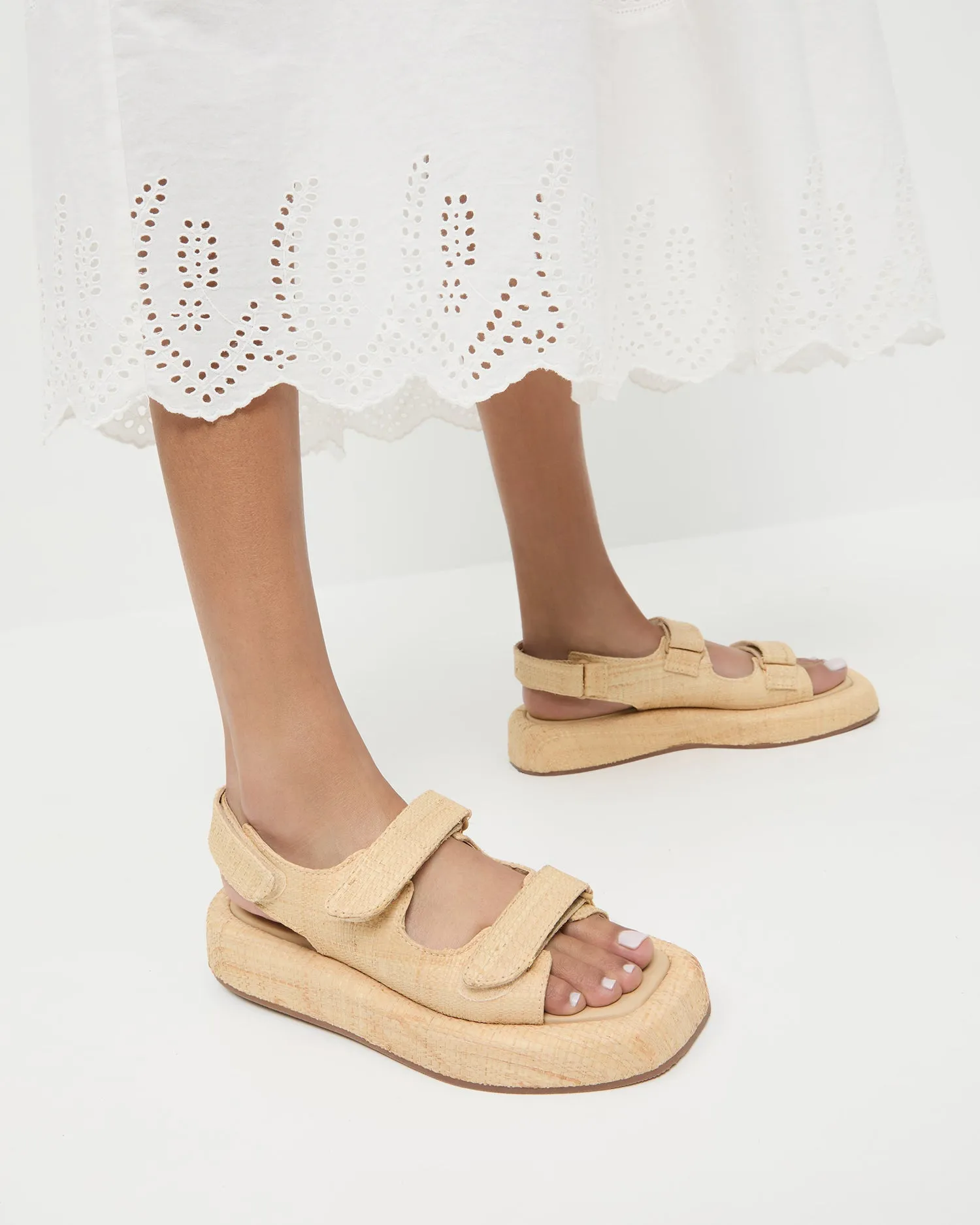 Blaise Natural Raffia Platform Sandal -LOEFFLER RANDALL