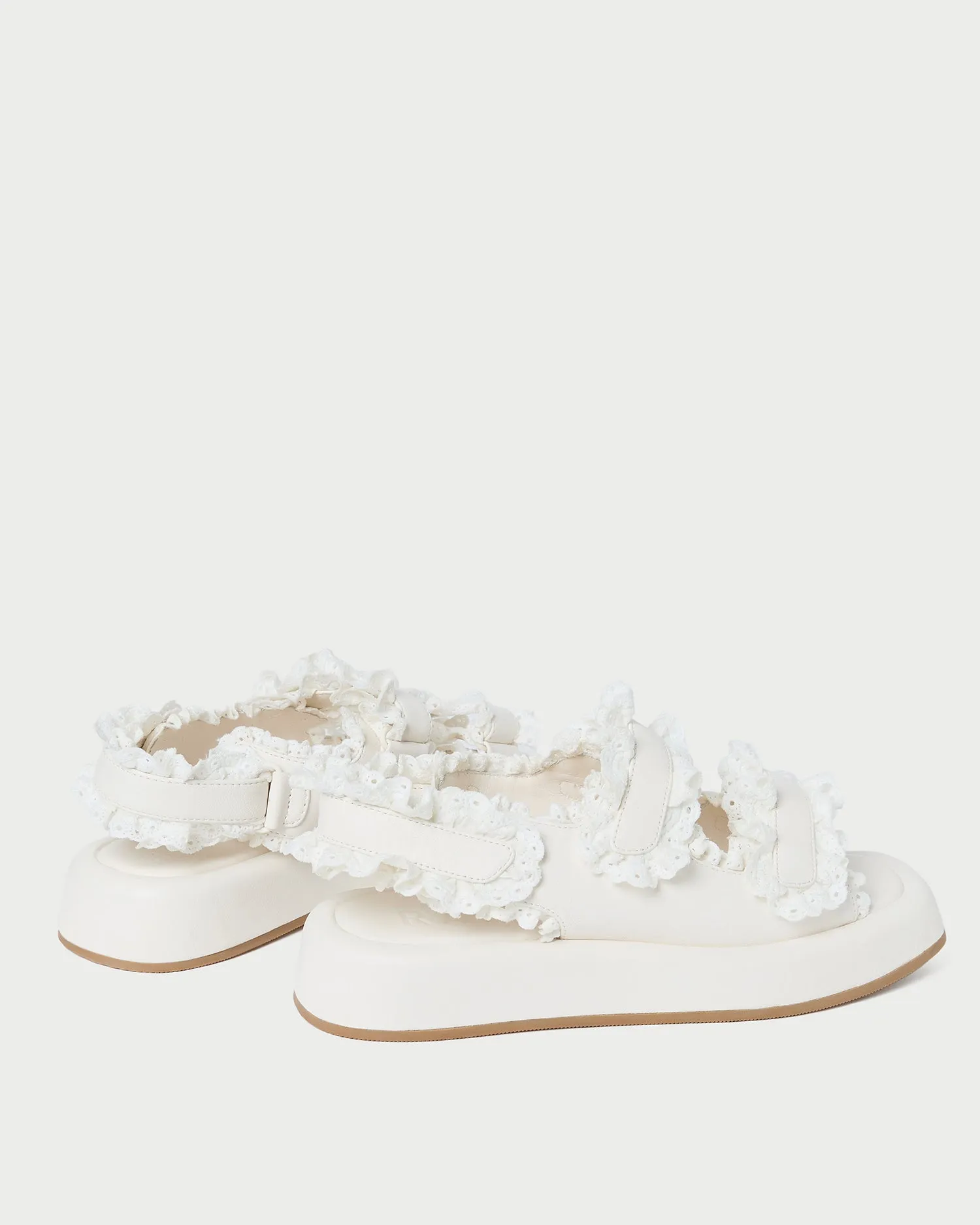 Blaise White Leather Platform Sandal -LOEFFLER RANDALL