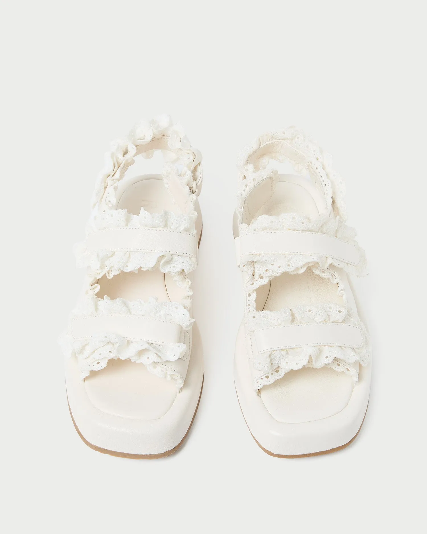 Blaise White Leather Platform Sandal -LOEFFLER RANDALL