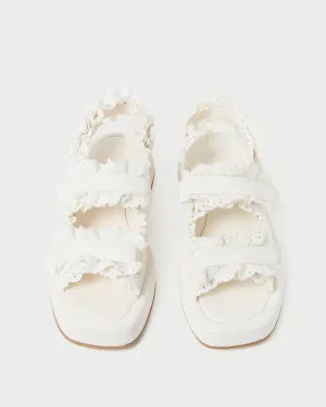 Blaise White Leather Platform Sandal -LOEFFLER RANDALL