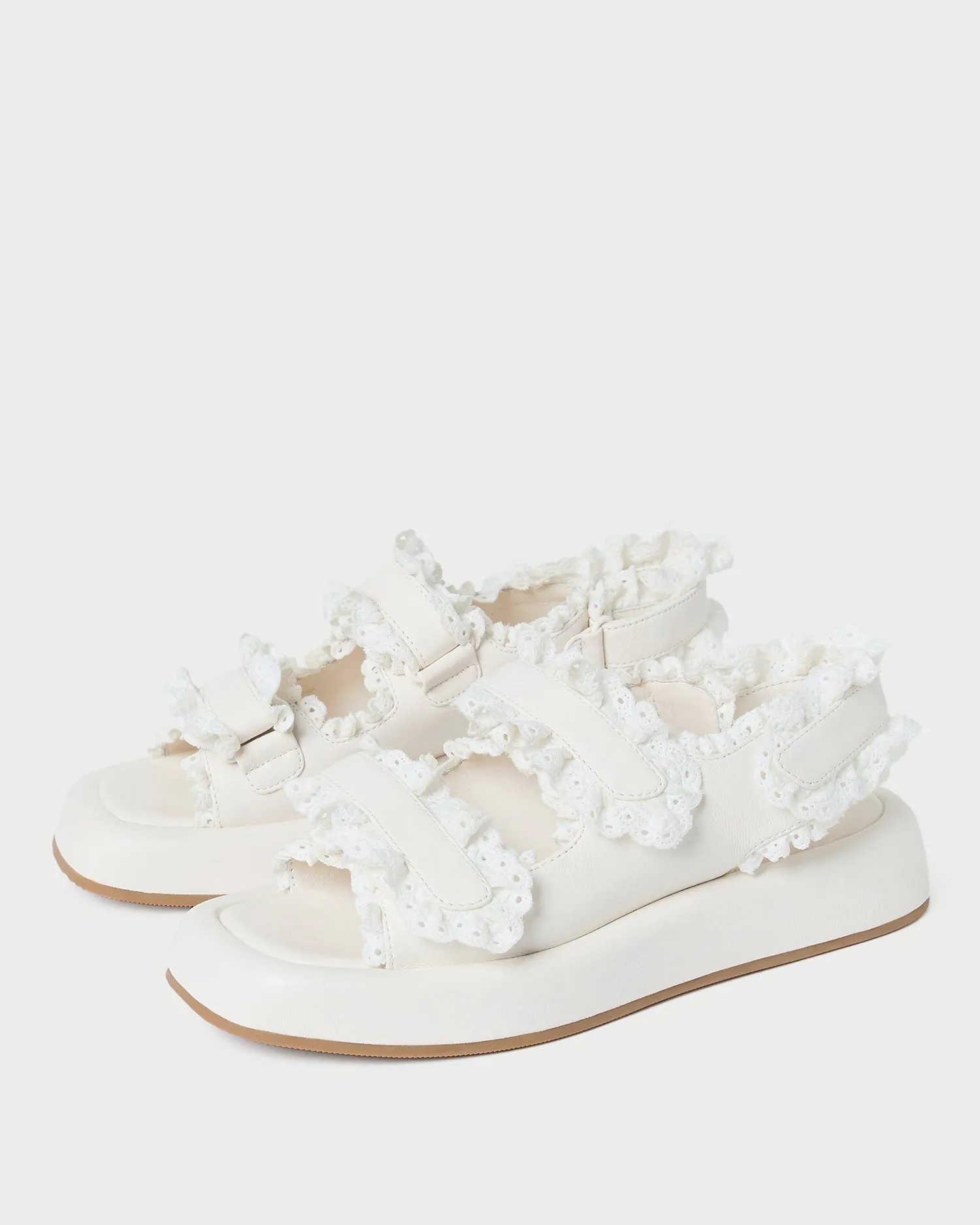 Blaise White Leather Platform Sandal -LOEFFLER RANDALL