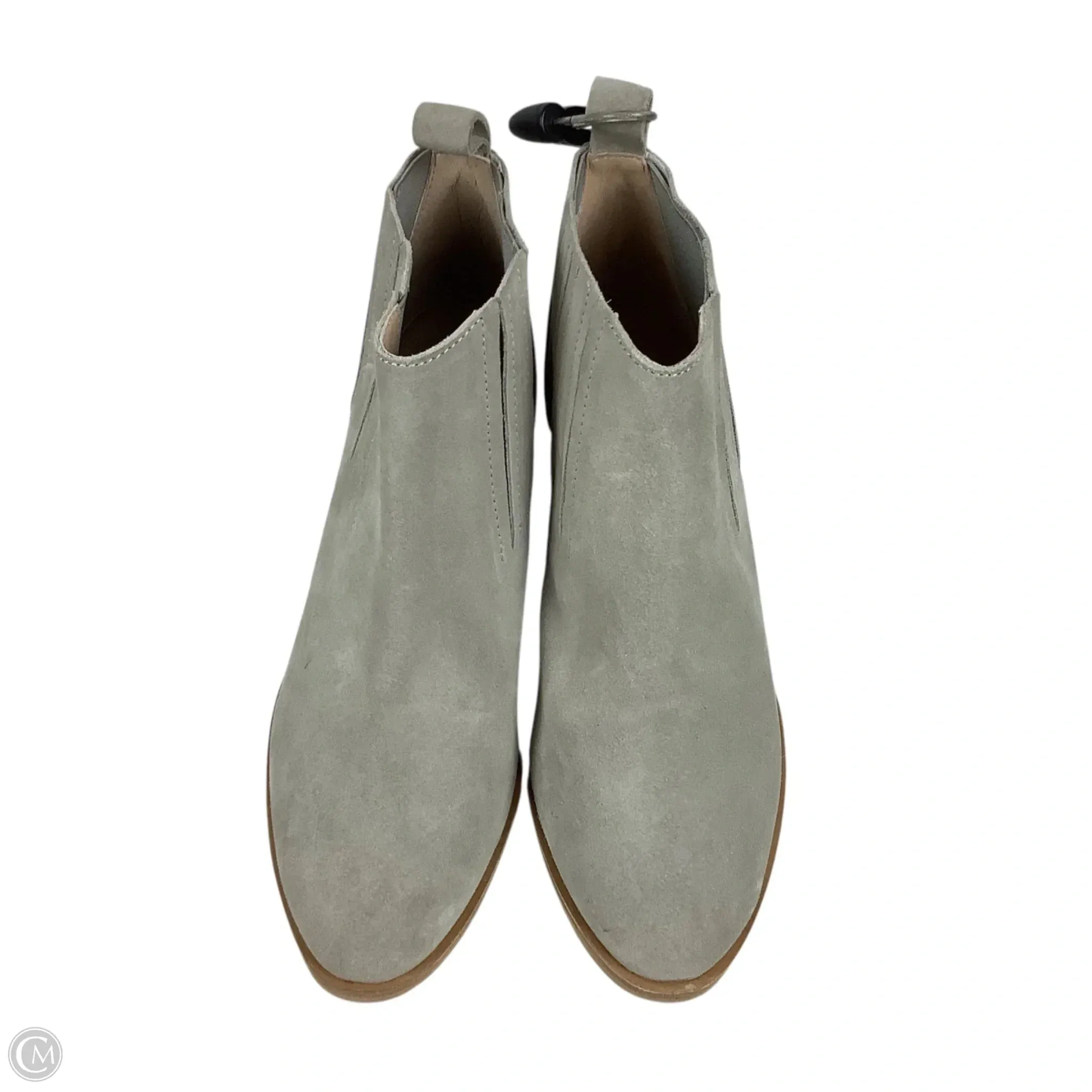 Boots Ankle Heels By Anthropologie In Grey, Size: 7.5 (38)