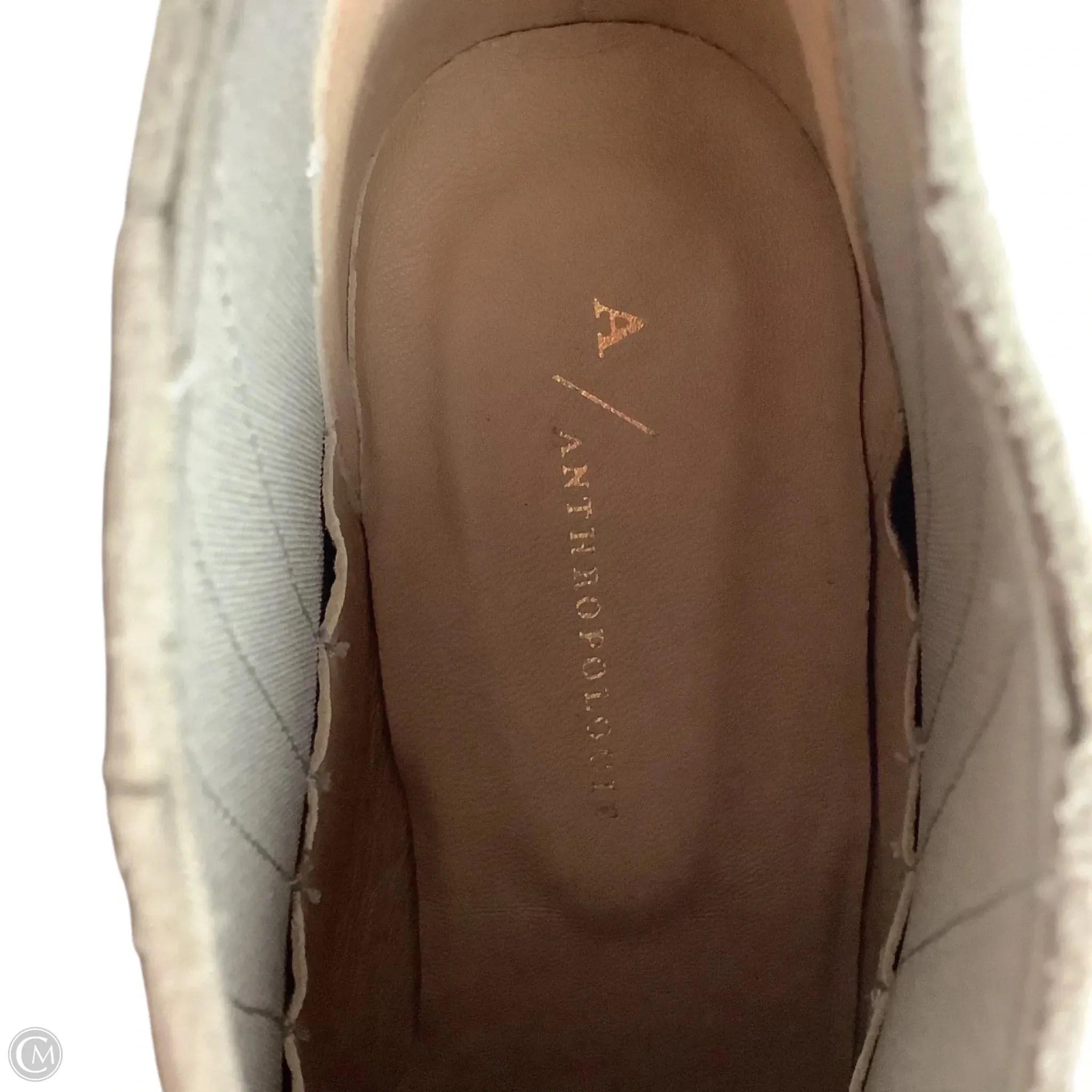 Boots Ankle Heels By Anthropologie In Grey, Size: 7.5 (38)