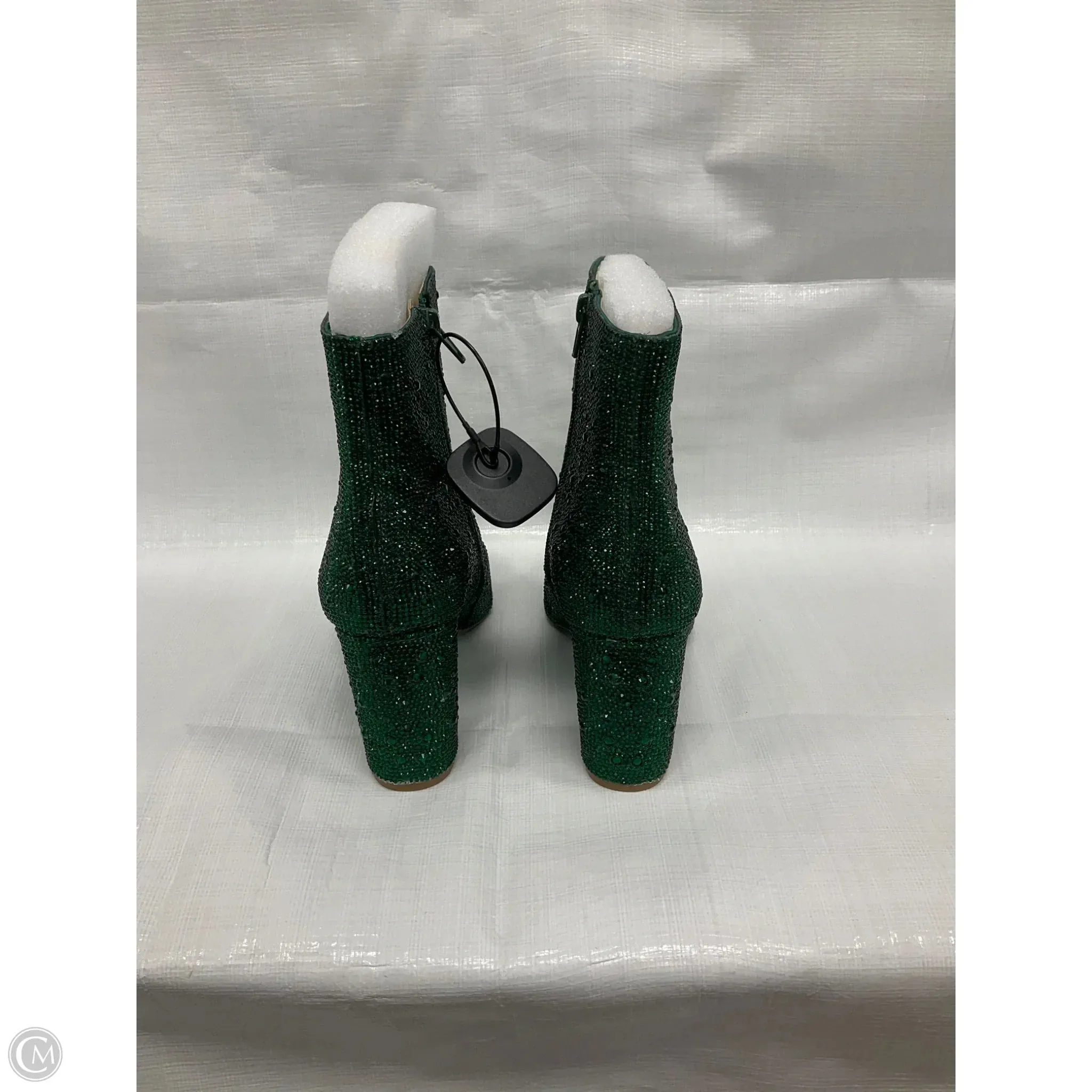 Boots Ankle Heels By Betsey Johnson In Green, Size: 10