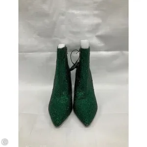 Boots Ankle Heels By Betsey Johnson In Green, Size: 10