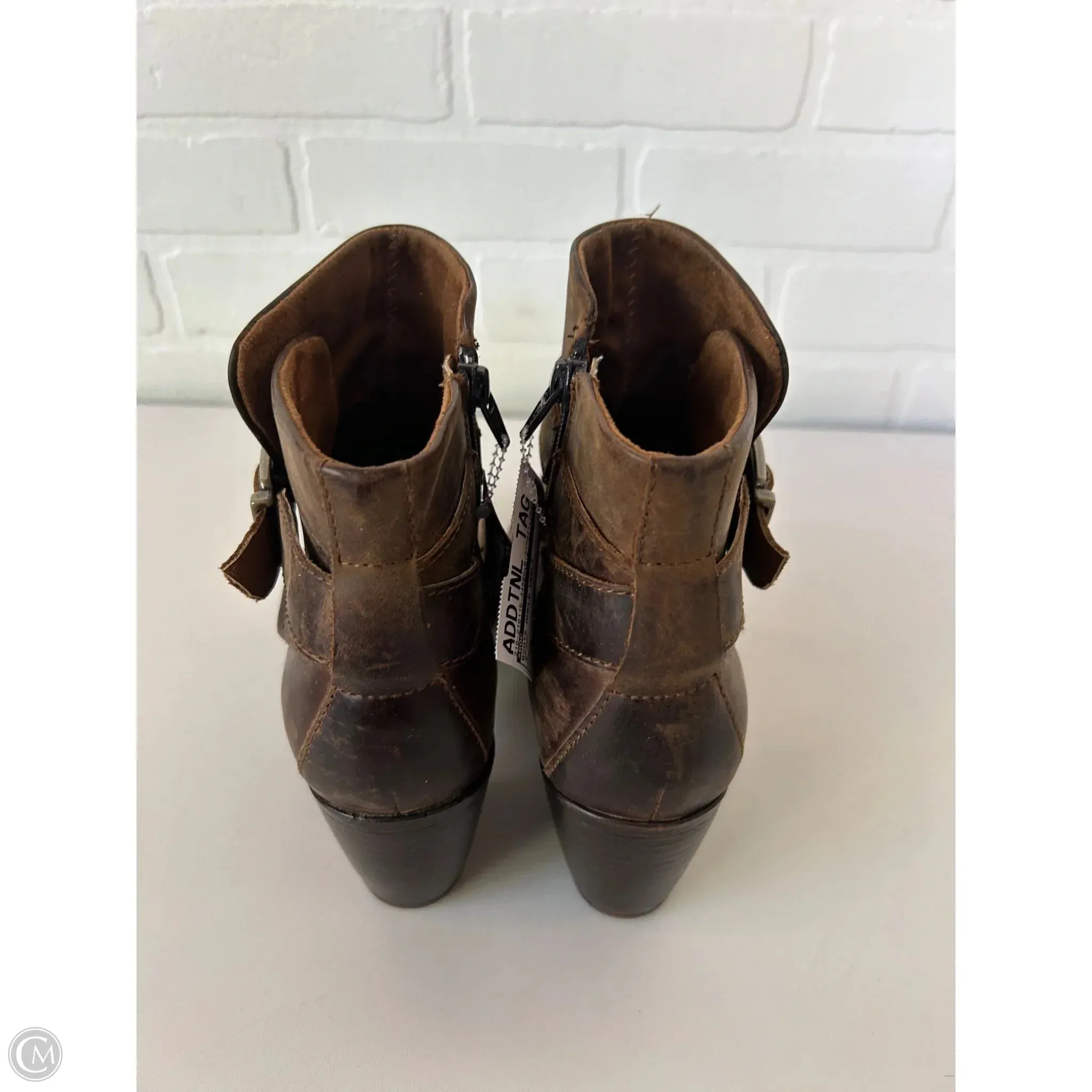 Boots Ankle Heels By Boc In Brown, Size: 9