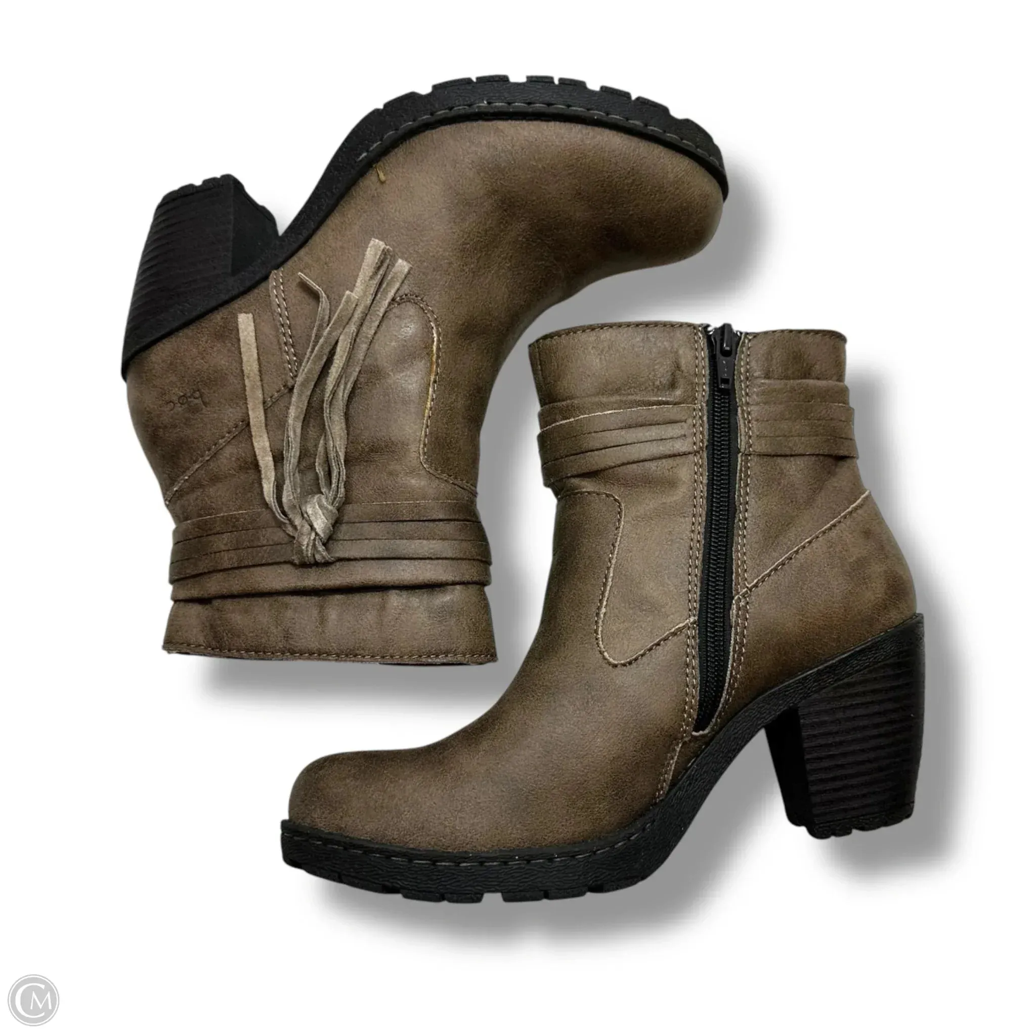 Boots Ankle Heels By Boc In Taupe, Size: 7