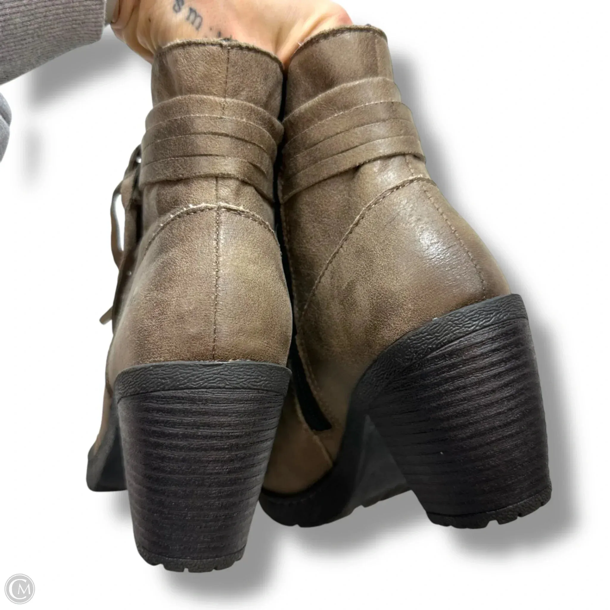 Boots Ankle Heels By Boc In Taupe, Size: 7