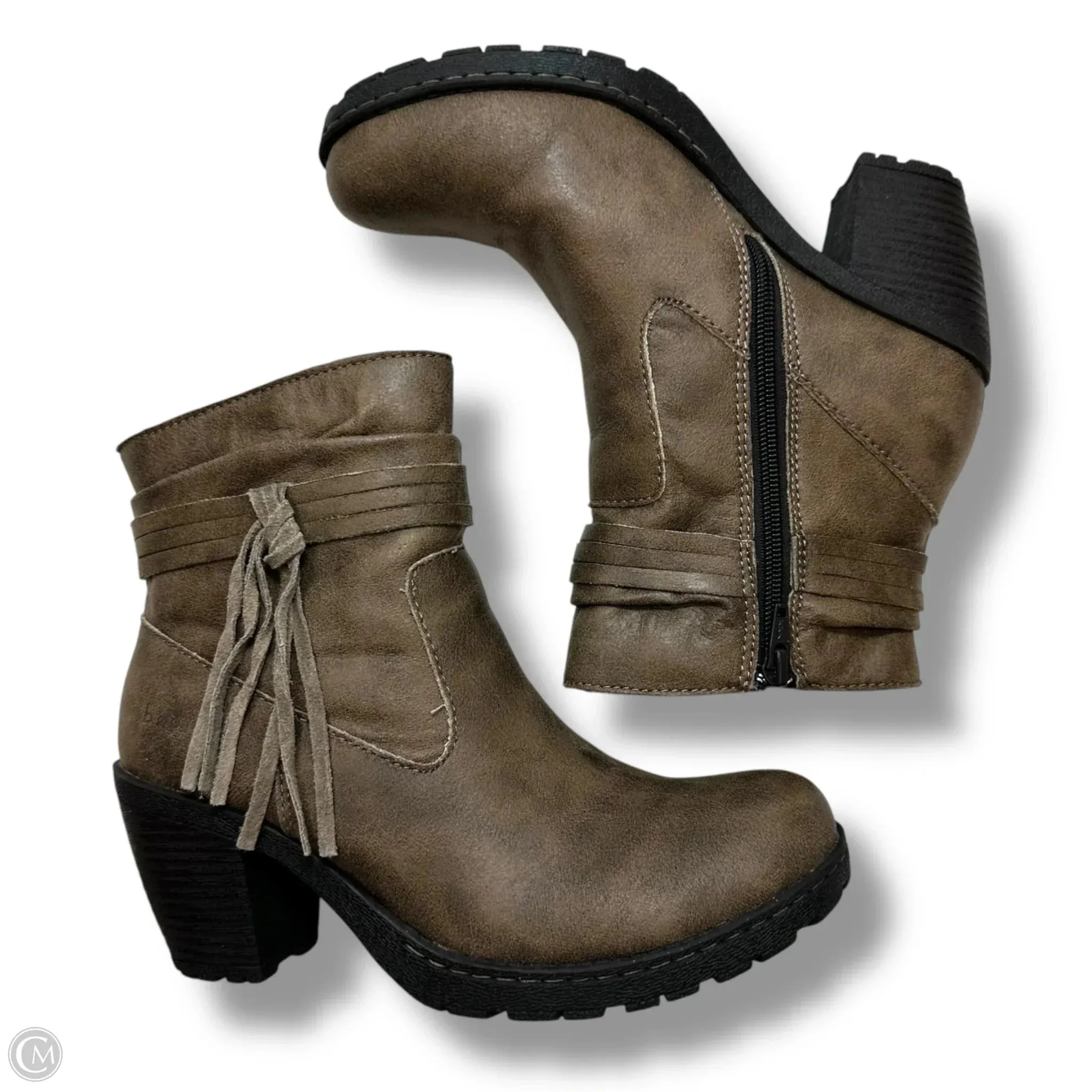 Boots Ankle Heels By Boc In Taupe, Size: 7