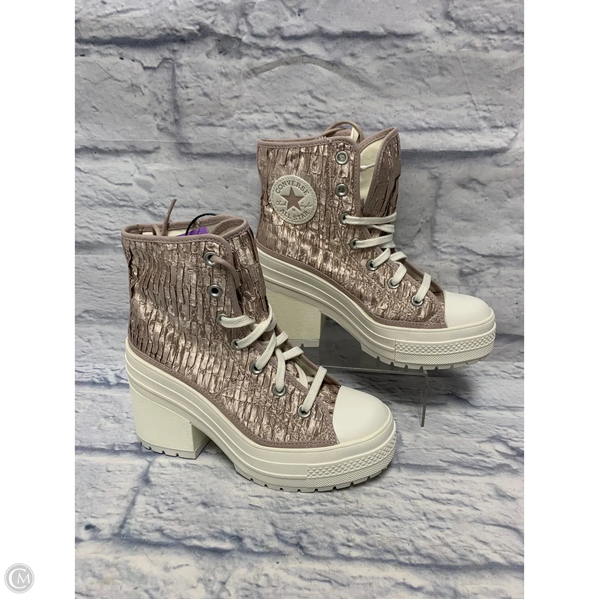 Boots Ankle Heels By Converse In Pink & White, Size: 7