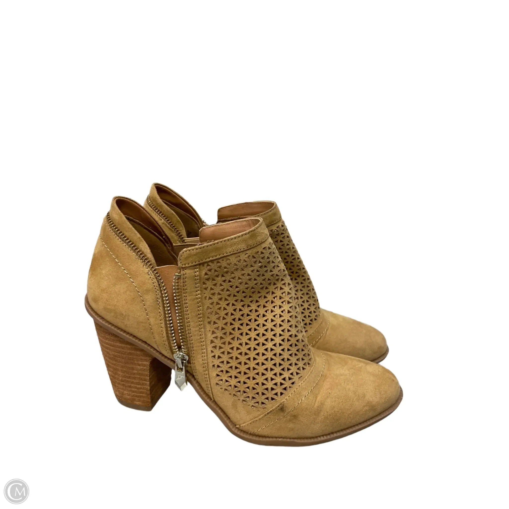Boots Ankle Heels By Fergie In Tan, Size: 10