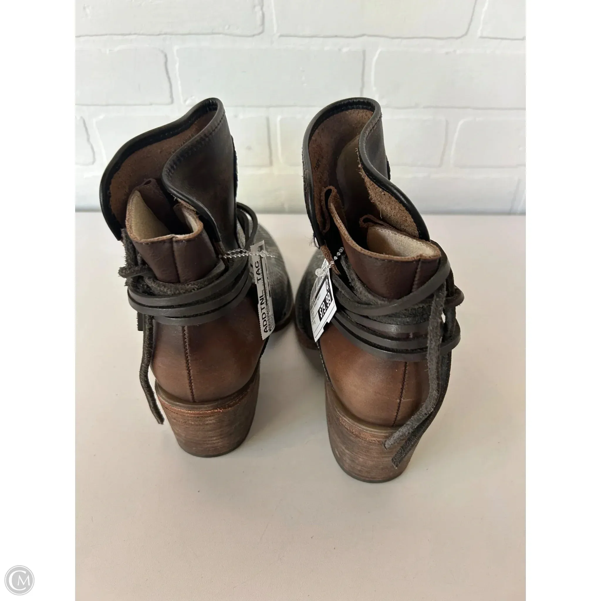 Boots Ankle Heels By Freebird In Brown, Size: 8