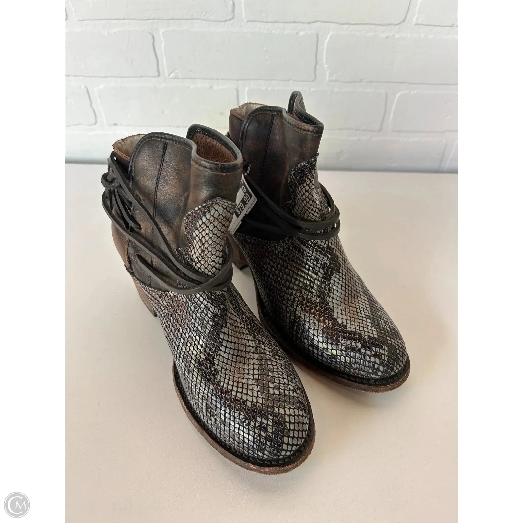 Boots Ankle Heels By Freebird In Brown, Size: 8