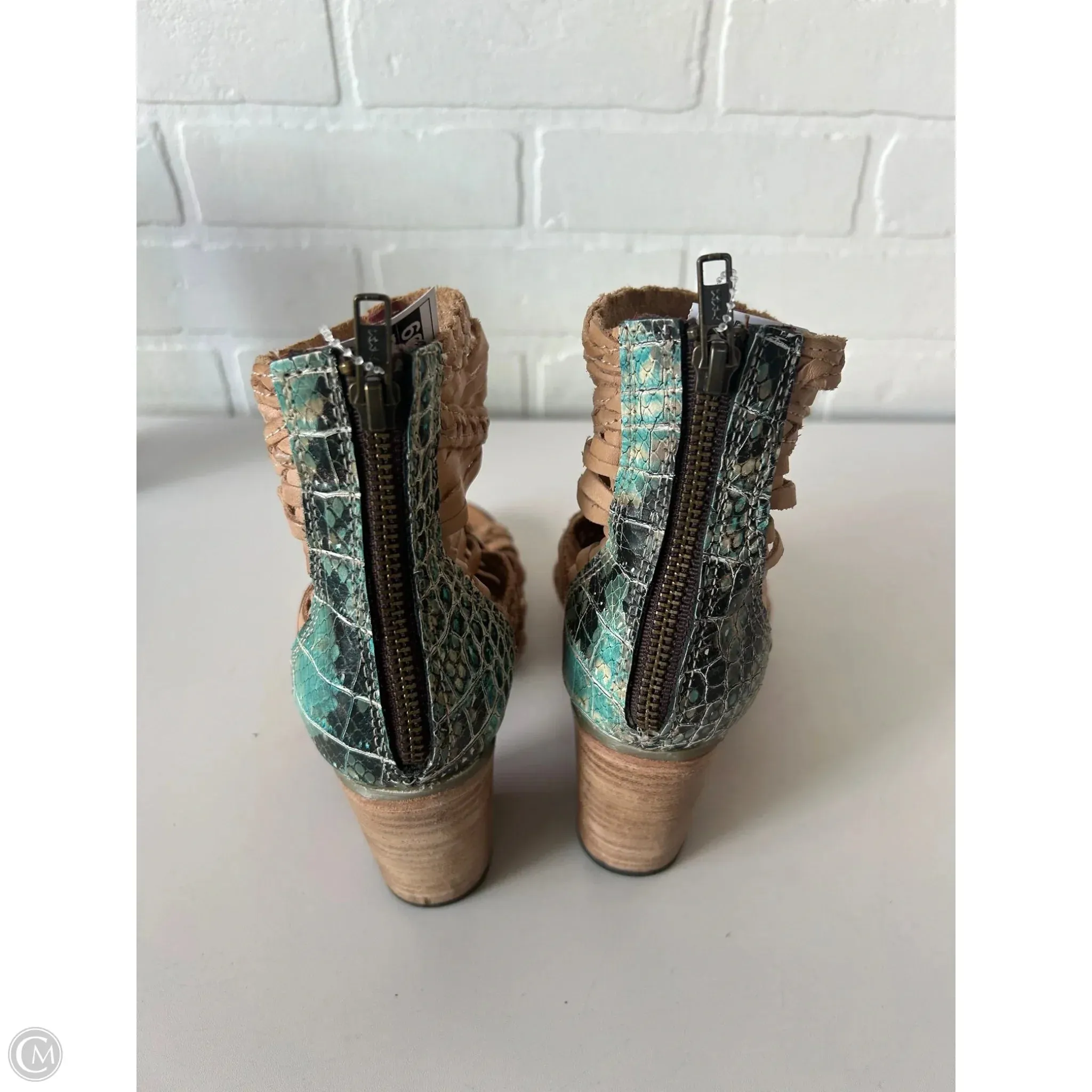 Boots Ankle Heels By Freebird In Tan, Size: 7