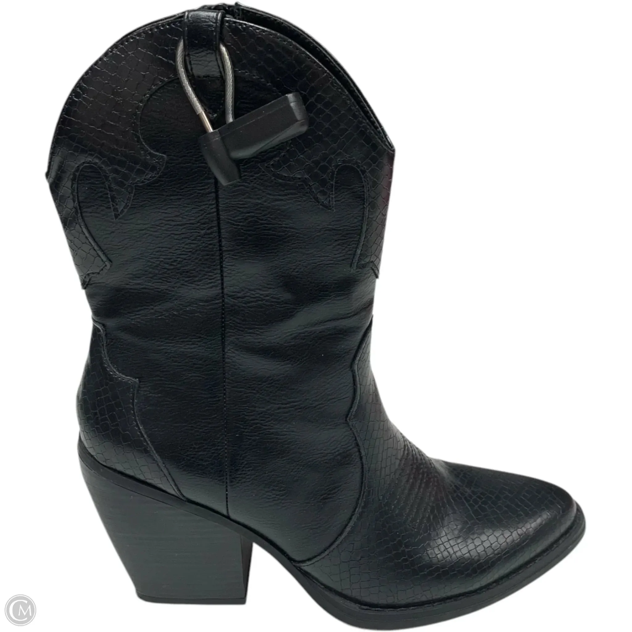 Boots Ankle Heels By Mix No 6 In Black, Size: 9.5