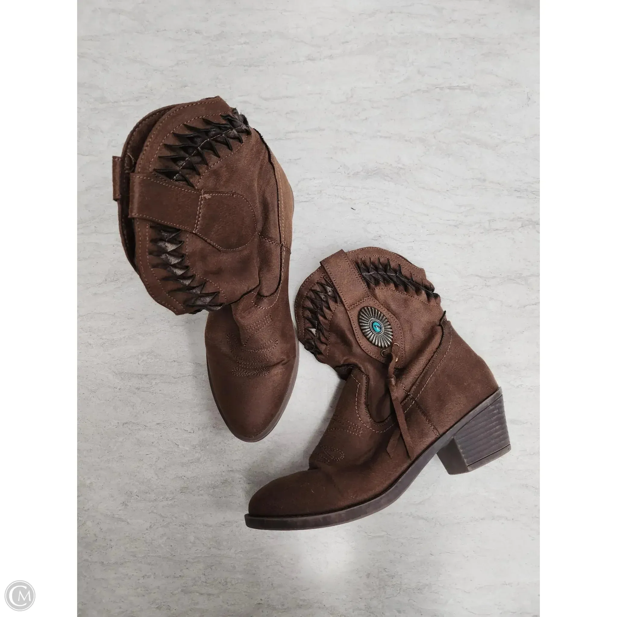 Boots Ankle Heels By Rampage In Brown, Size: 6.5