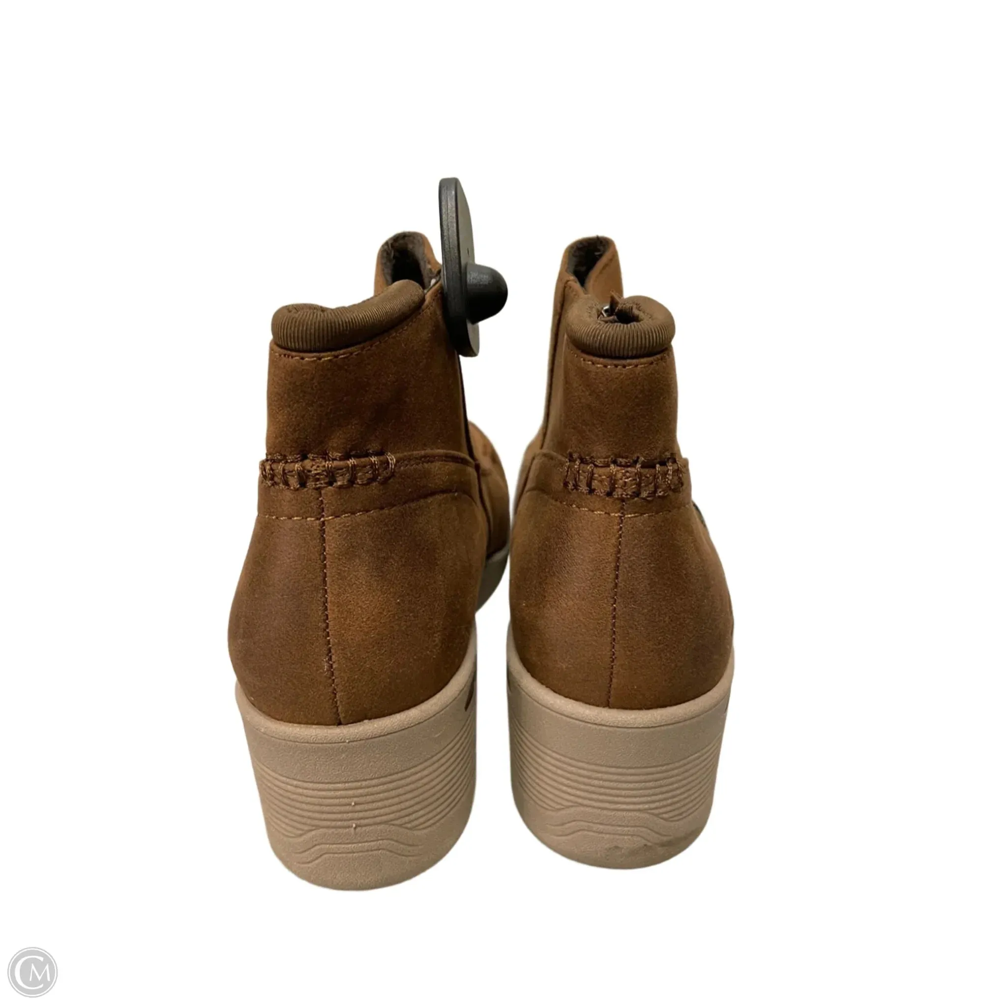 Boots Ankle Heels By Skechers In Brown, Size: 10