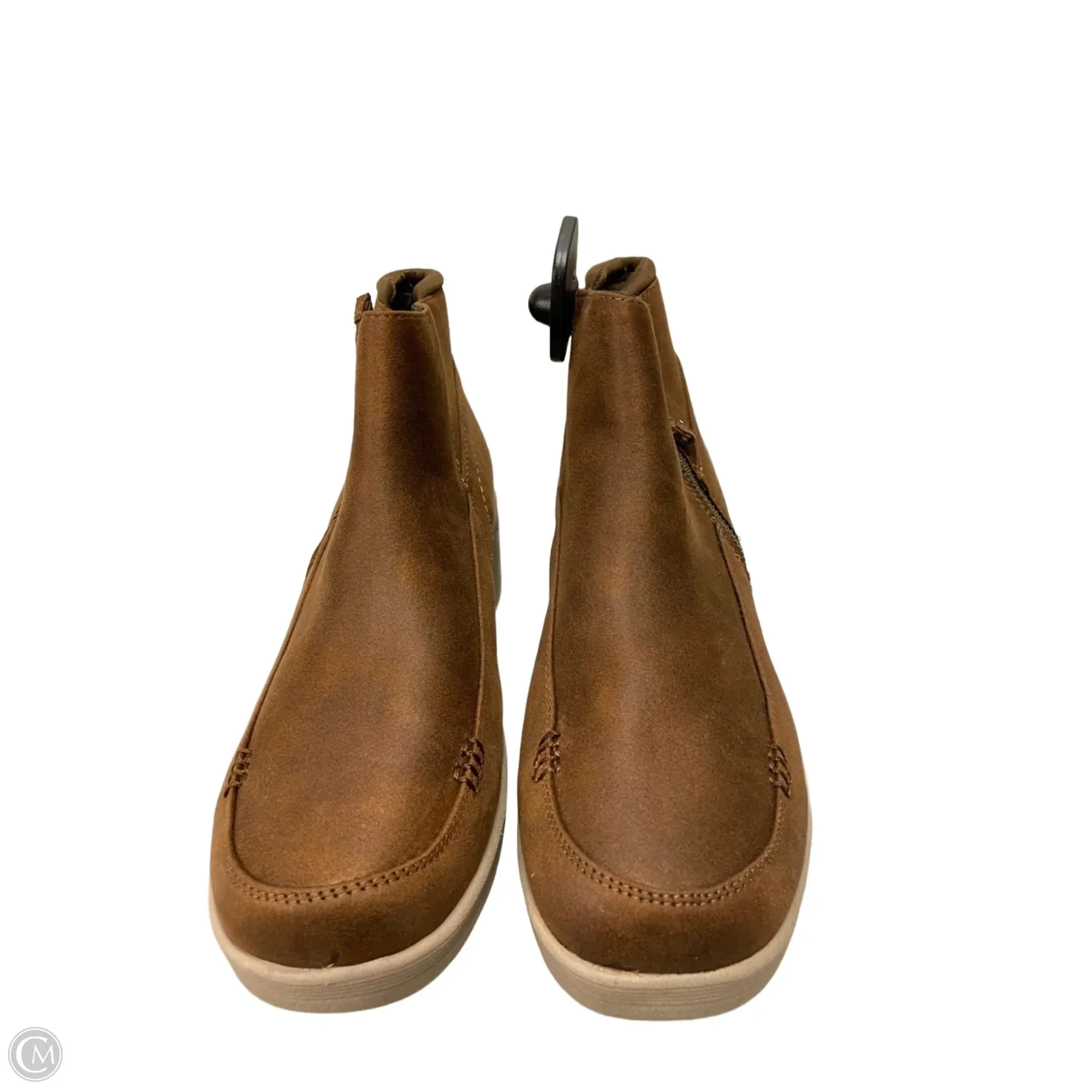 Boots Ankle Heels By Skechers In Brown, Size: 10