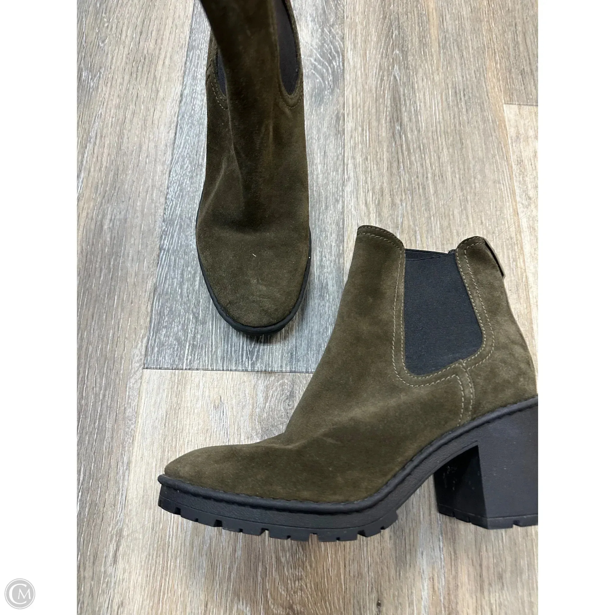 Boots Ankle Heels By Vince In Green, Size: 7.5