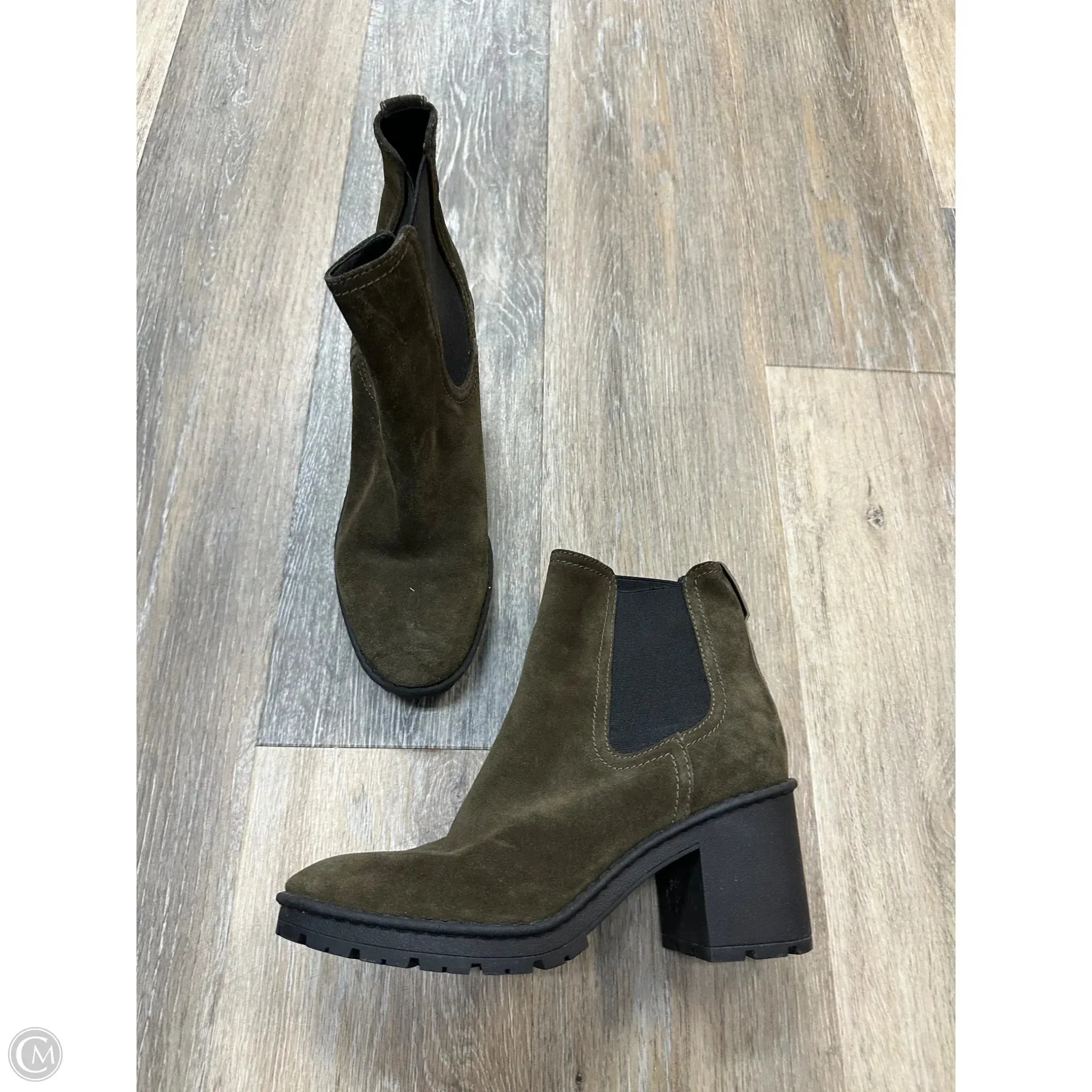 Boots Ankle Heels By Vince In Green, Size: 7.5