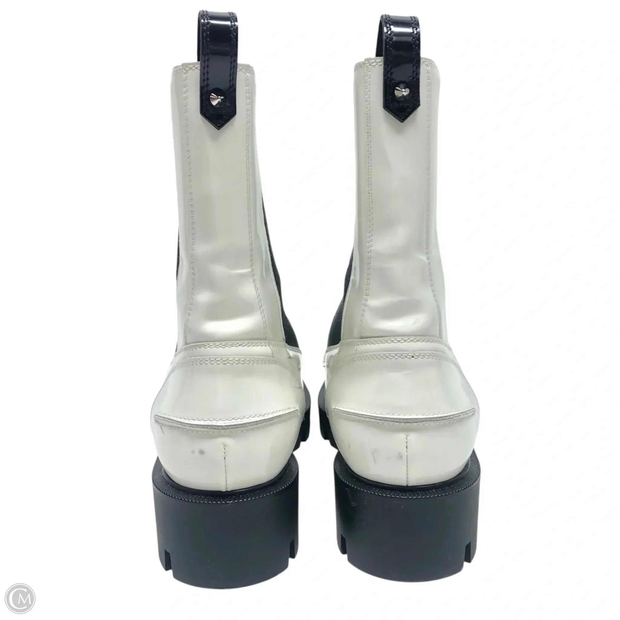 Boots Luxury Designer By Christian Louboutin In White, Size: 8.5