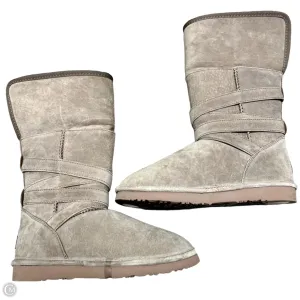 Boots Mid-calf Flats By Lamo In Taupe, Size: 8