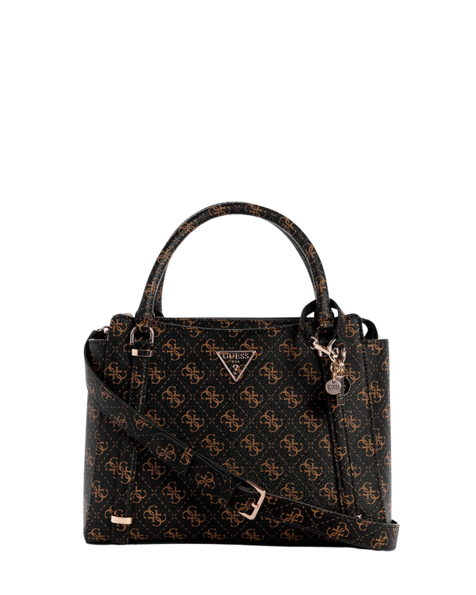 Brown Logo Daryna Satchel Bag Guess