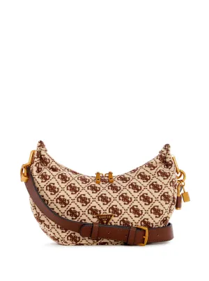 Brown Logo Shemara Mini Hobo Satchel Bag Guess