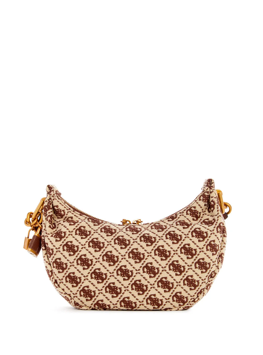 Brown Logo Shemara Mini Hobo Satchel Bag Guess