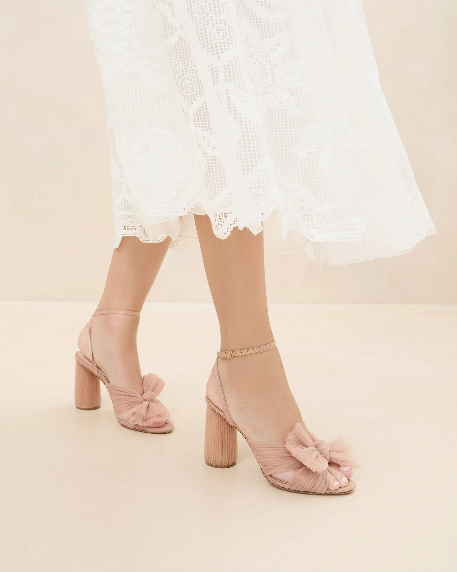 Camellia Beauty Pleated Bow Heel -LOEFFLER RANDALL