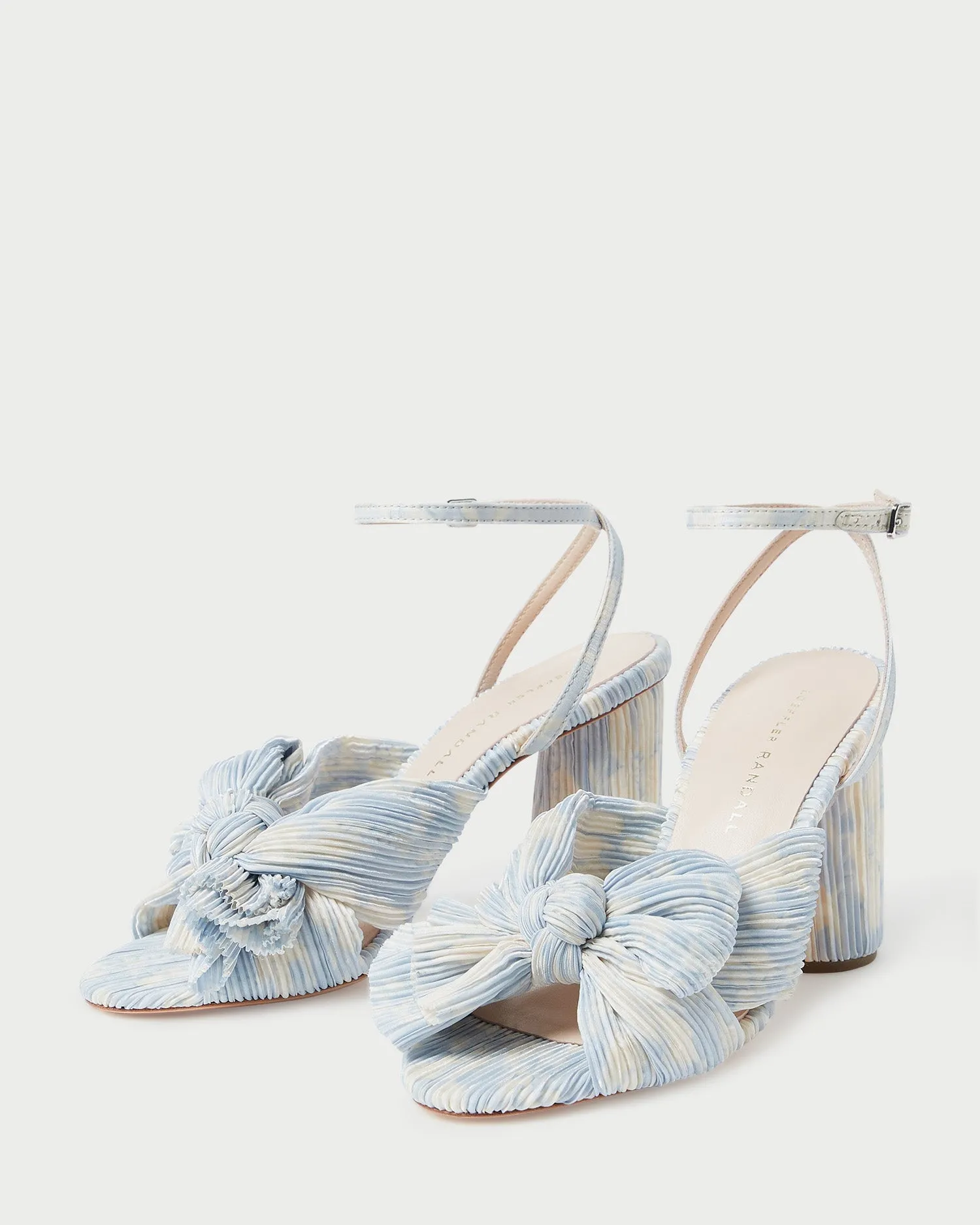 Camellia Blue Floral Bow Heel -LOEFFLER RANDALL