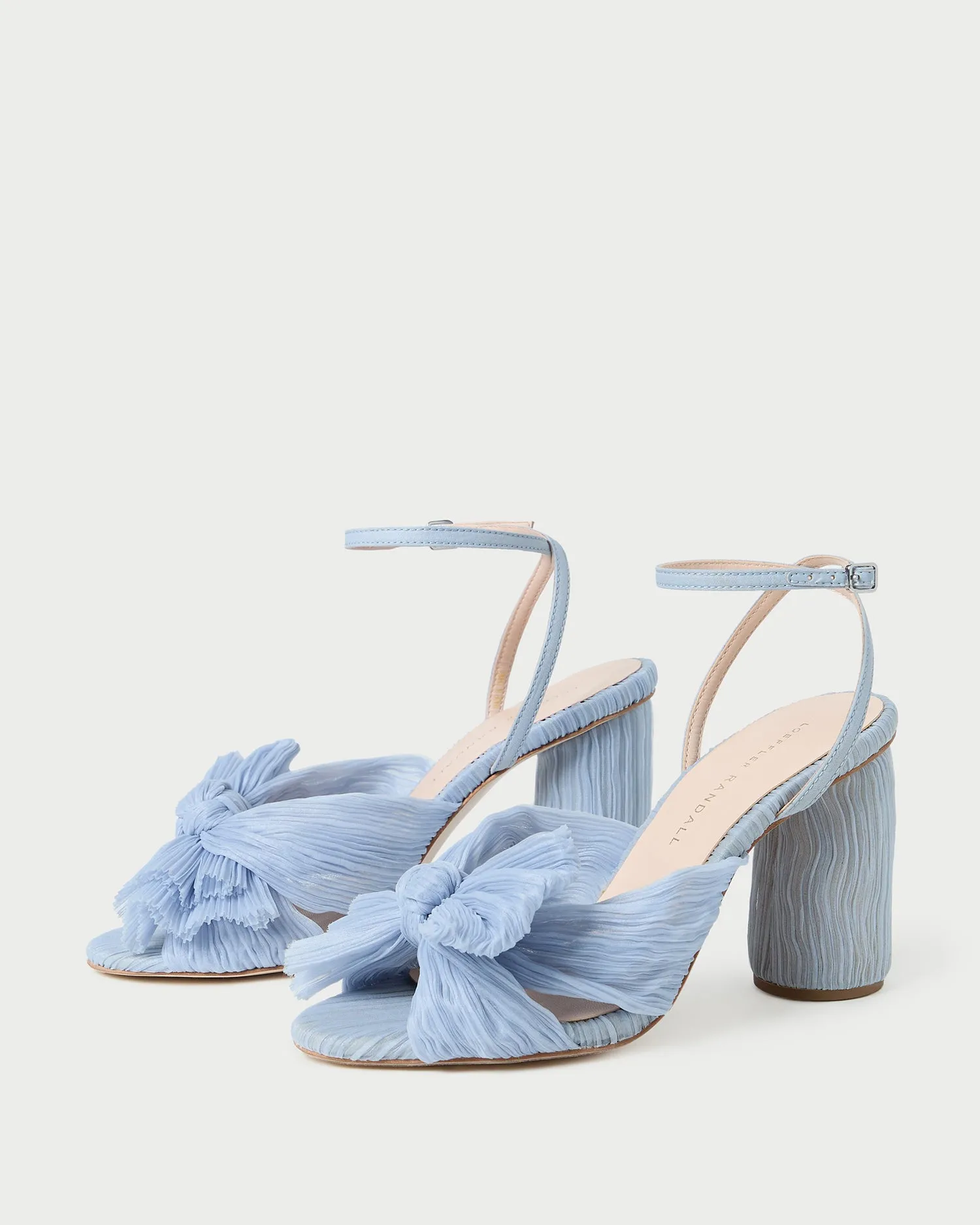 Camellia Blue Pleated Bow Heel -LOEFFLER RANDALL
