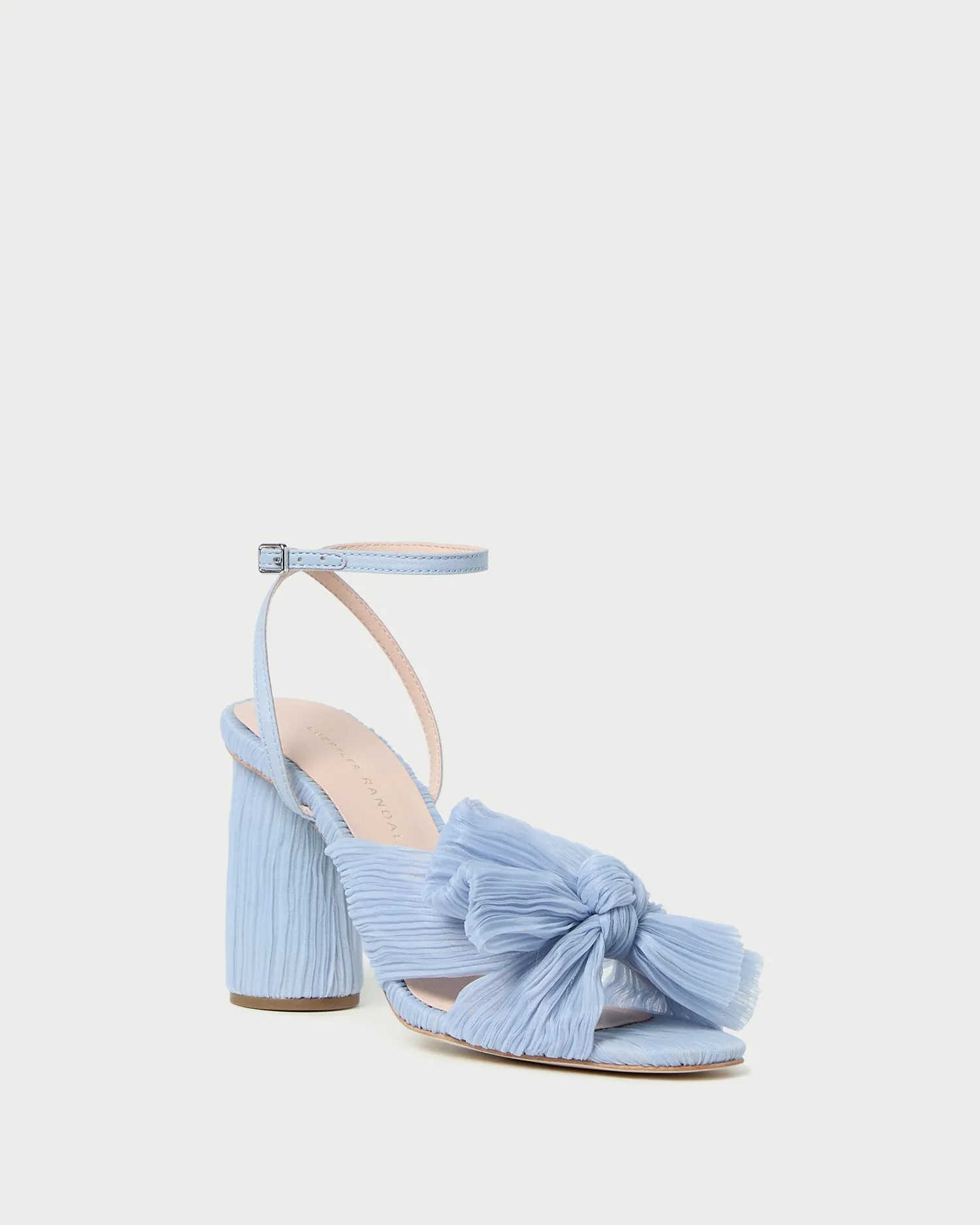 Camellia Blue Pleated Bow Heel -LOEFFLER RANDALL