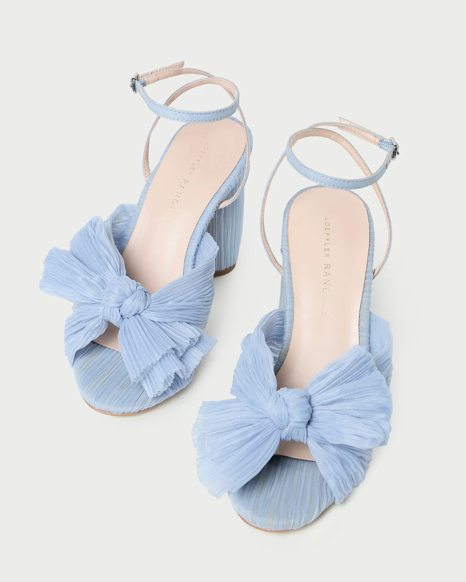 Camellia Blue Pleated Bow Heel -LOEFFLER RANDALL