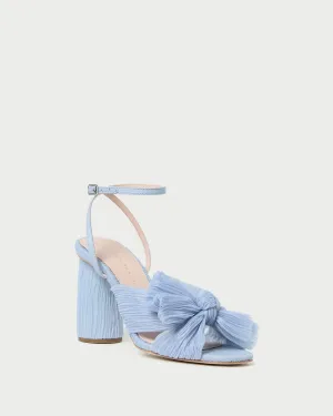 Camellia Blue Pleated Bow Heel -LOEFFLER RANDALL