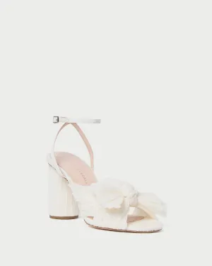 Camellia Pearl Pleated Bow Heel -LOEFFLER RANDALL
